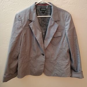 John Meyer Women's Size 16  Gray/Black One Button Lined Blazer